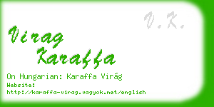 virag karaffa business card