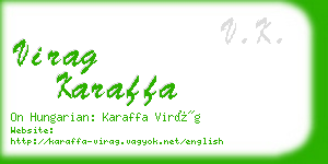 virag karaffa business card